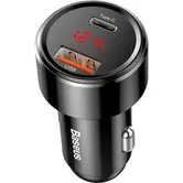 Incarcator auto Baseus Magic Series PPS USB, afisaj LED, 1 x USB 3.0, 1 x USB Type C, 45W, Negru