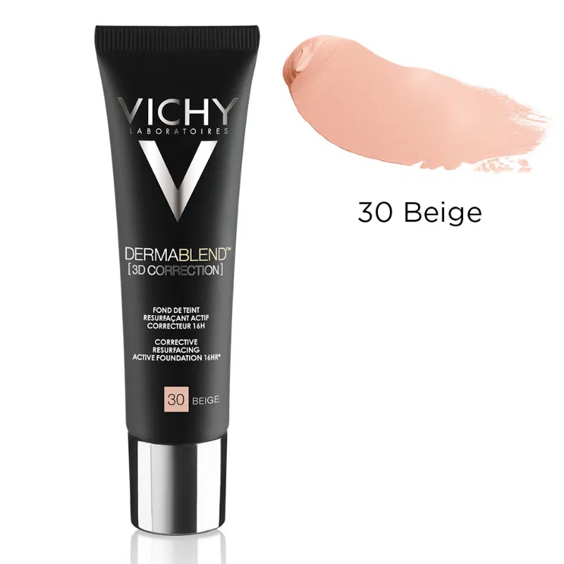 Fond de ten corector nuanta 30 Beige, Dermablend 3D, 30ml, Vichy