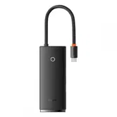 Adaptor HUB Baseus Lite, 6 porturi, USB-C - 2x USB 3.0, 1x HDMI, 1x USB-C, 1x MicroSD, 1x SD, Negru
