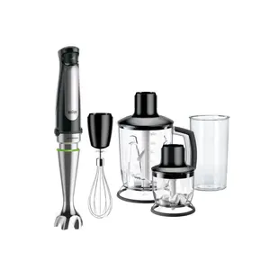 Mixer de mana Braun MultiQuick 7 MQ7045X, Blender/Tocator 1.25 L, Cana gradata 0.6 L, Tocator 0.35 L, Easy SmartSpeed, PowerBell Plus, SplashControl (Negru/Argintiu)