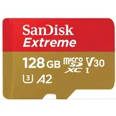 Card de memorie SanDisk Extreme SDSQXAA-128G-GN6AA, MicroSDXC, 128GB, UHS-I U3, Clasa 10, V30 + Adaptor SD