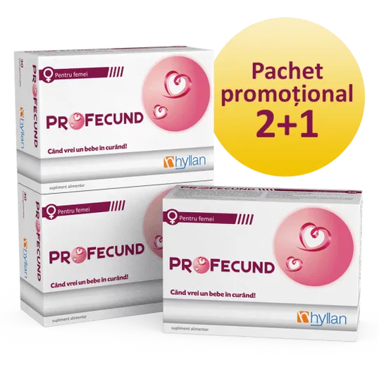 Pachet Profecund (3 la preț de 2), 30 comprimate, Hyllan