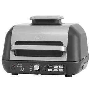 Gratar electric Ninja Foodi AG651EU, functie friteuza aer cald, 2460 W, 3.78 L (Negru/Gri)