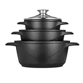Set de oale Smile Ilag Basic MGK-18, 6 piese, 1.5-5.5l, 16-24cm, aluminiu (Negru)