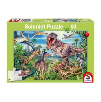 Puzzle Schmidt - Printre dinozauri, 60 piese