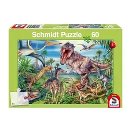 Puzzle Schmidt - Printre dinozauri, 60 piese