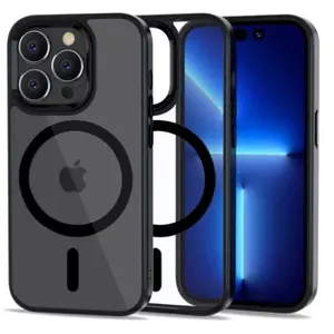 Protectie Spate Tech-Protect Magnat Magsafe pentru Apple iPhone 14 Pro Max (Transparent/Negru)