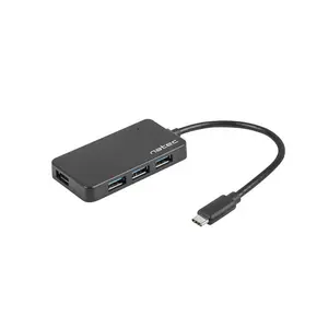 HUB USB NATEC SILKWORM 4 x USB 3.0, conectare USB-C (Negru)