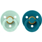 BIBS Colour Natural Rubber Size 2: 6+ months suzetă Nordic Mint / Forest 2 buc