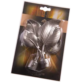 Set 2 capete pentru galerie metal frunza inox, diametru 20 mm