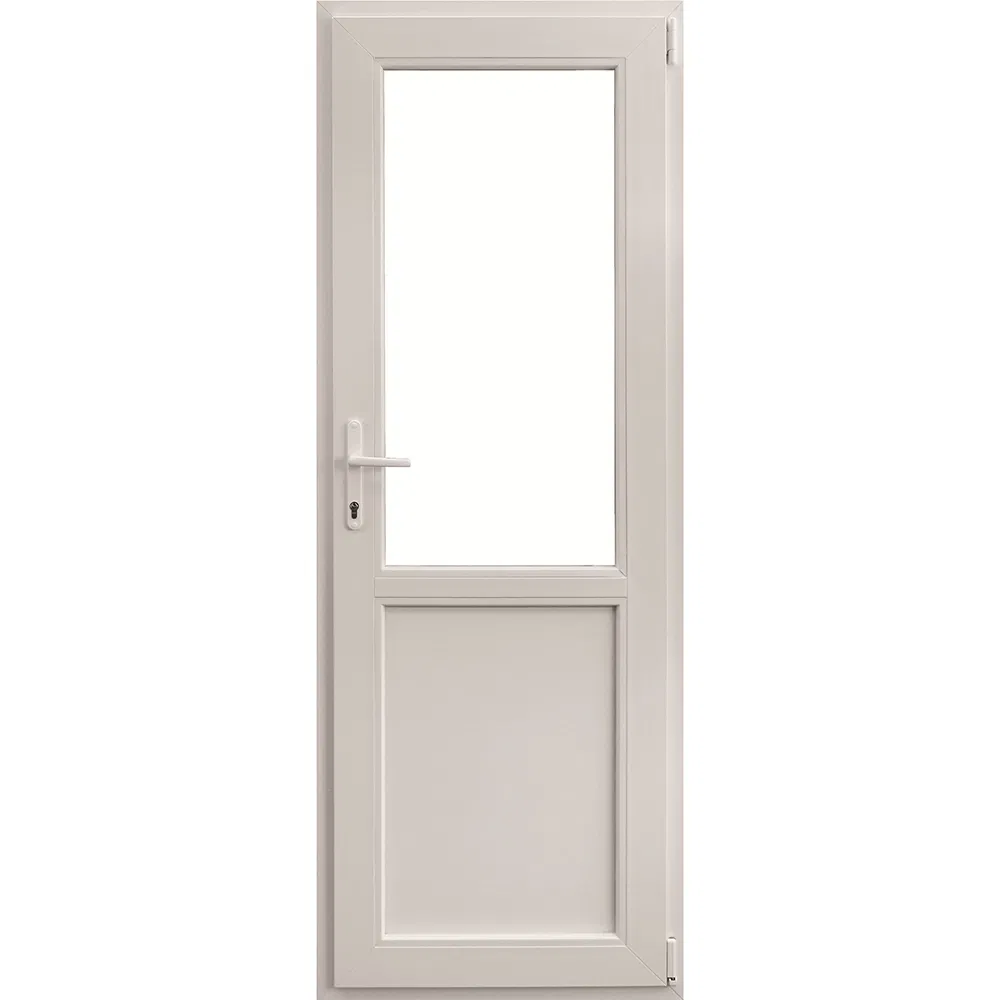 Usa PVC secundara, alb, 76 x 204 cm, dreapta, geam 2/3