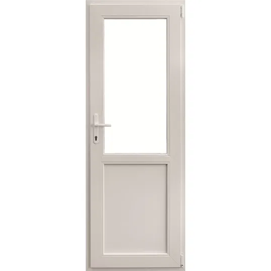 Usa PVC secundara, alb, 76 x 204 cm, dreapta, geam 2/3