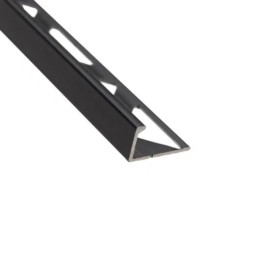 Profil de terminatie gresie/faianta SET S52 BLK, aluminiu, negru, 12 mm x 2.5 m
