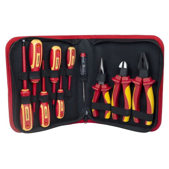 Set 10 scule de mana VDE 1000V Hyundai HY-59415, crom-vanadium, galben-rosu, 10 bucati