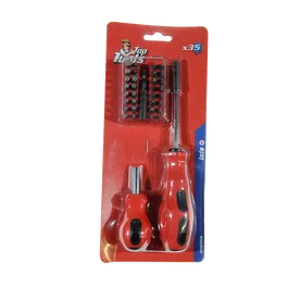 Trusa de capete de surubelnita si manere Top Tools 39D456, 35 piese