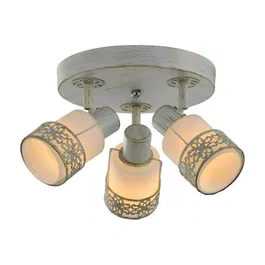 Plafoniera spot Romantik KL 9140, 3xE14, 40 W, alb antic