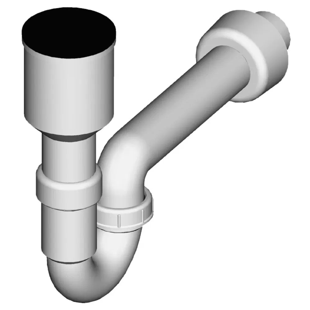Sifon rigid pentru pisoar Liv, scurgere verticala, material PP, alb, Ø 40 mm