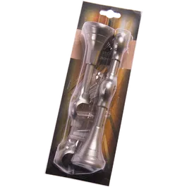 Consola galerie fier forjat, dubla, cu suport, deschisa, 20 mm, inox, set 2 buc