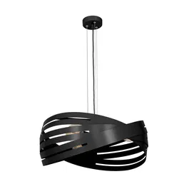 Suspensie Corona, metal, 3 x E27, 60 W, negru, 30 x 50 cm