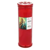 Candela cu capac T50, rosu, 6 x 18,5 cm