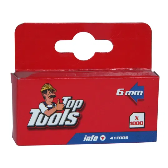 Capse Topex, pentru tapiterie, de tip J, 6mm, 1000 buc