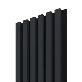 Panou decorativ Linea Acustic, 6 lamele, MDF, bleumarin/negru, interior, 265 x 24.5 x 2.2 cm