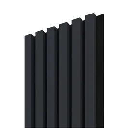 Panou decorativ Linea Acustic, 6 lamele, MDF, bleumarin/negru, interior, 265 x 24.5 x 2.2 cm