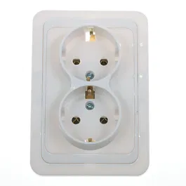 Priza dubla Eco Premium, Comtec, alb