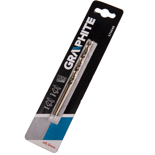 Burghiu Graphite HSS- Co, mandrina standard, pentru metal, 8 mm