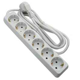 Prelungitor Strohm, 6 prize, protectie copii, 3 x 1 mm, 1,5 m, alb