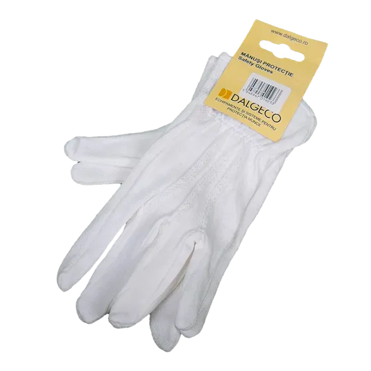 Manusi de protectie Dalgeco basic 1060, bumbac + PVC, marimea 8, alb