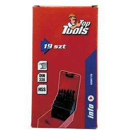 Set 19 burghie Top Tools, Hss 60H719, pentru metal, 1-10 mm