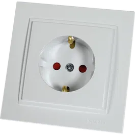 Priza electrica Despina, contact de protectie, montaj sub tencuiala, alba