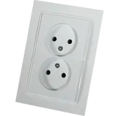 Priza dubla fara CP Mono Electric, DESPINA, ingropat/ST, alb