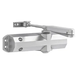Amortizor cu brat hold-open rezistent la foc Yale, seria 4000, argintiu