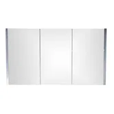 Oglinda cu dulap pentru baie Sanitop Monart, PAL, gri periat, 3 usi, 120 x 16 x 70 cm