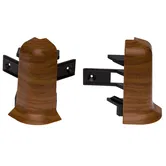 Set colt exterior plinta parchet Set, nuc inchis 6001, PVC, 52 x 22.5 mm, 2 bucati/set