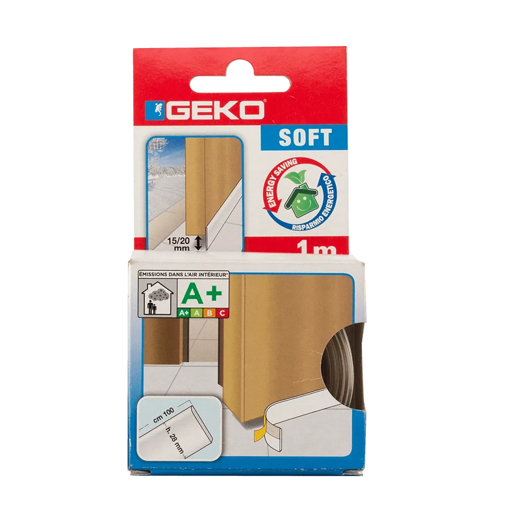 Prag izolator din spuma PVC, Geko Soft, transparent, 28 x 2 mm x 1 m