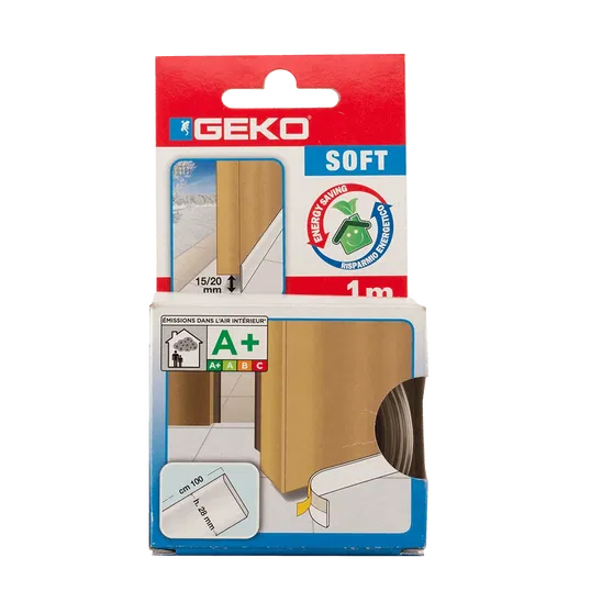 Prag izolator din spuma PVC, Geko Soft, transparent, 28 x 2 mm x 1 m