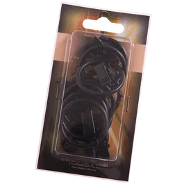 Inel galerie metal forjat, 20 mm + clema, negru, set 10 buc