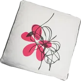Perna Palak, bumbac 100%, gri, 40 x 40 cm, model floral