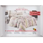 Lenjerie pat Homeberry, 2 persoane, bumbac, 4 piese, imprimeu floral, multicolor