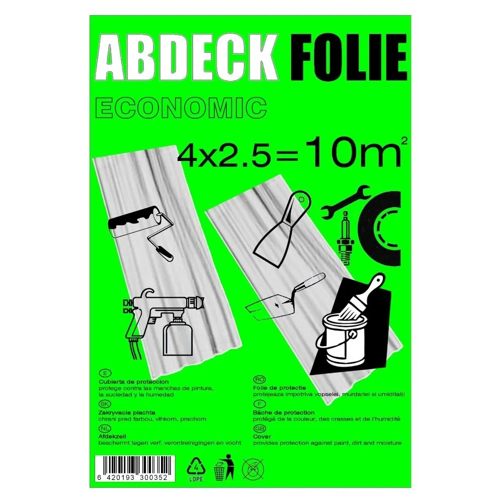 Folie de protectie pentru zugravit ABDEK, HDPE, 2.5 x 4 m