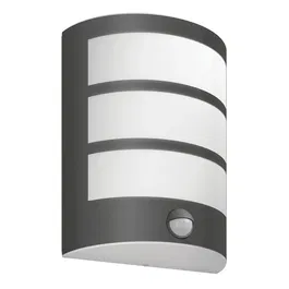 Aplica exterior Philips Python, cu senzor, antracit, 1x LED, IP44, 4000K, 6W