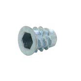Bucsa mica, zincat, alb, dublu filet, M6 x 10 x 10 mm
