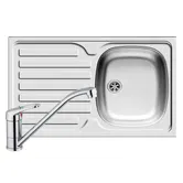Set chiuveta cu baterie Pyramis Onset, inox, 1 cuva dreapta, 800 x 500 mm