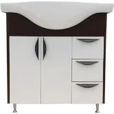 Baza cu lavoar Serenity Sanitop, MDF-PAL, wenge-alb, 80 x 46 x 81 cm