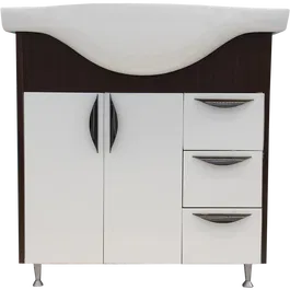 Baza cu lavoar Serenity Sanitop, MDF-PAL, wenge-alb, 80 x 46 x 81 cm