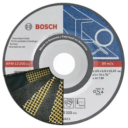 Disc degrosare pentru metal, Bosch 2608600223, 125 x 22.23 x 6 mm