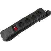 Prelungitor 4prize, cu intrerupator, 16A, 250V, negru